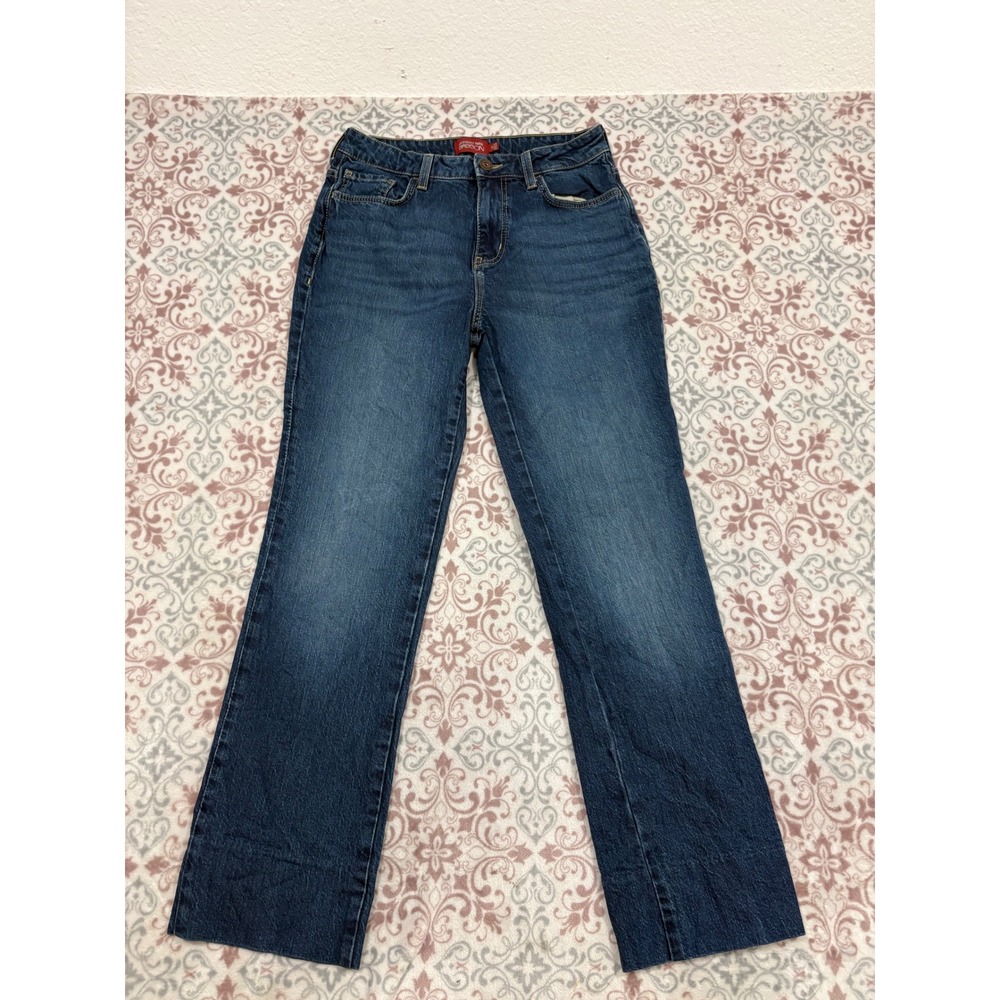 Johnny Was Sasson Straight Leg Jeans Dark Wash High Rise Denim Size 28